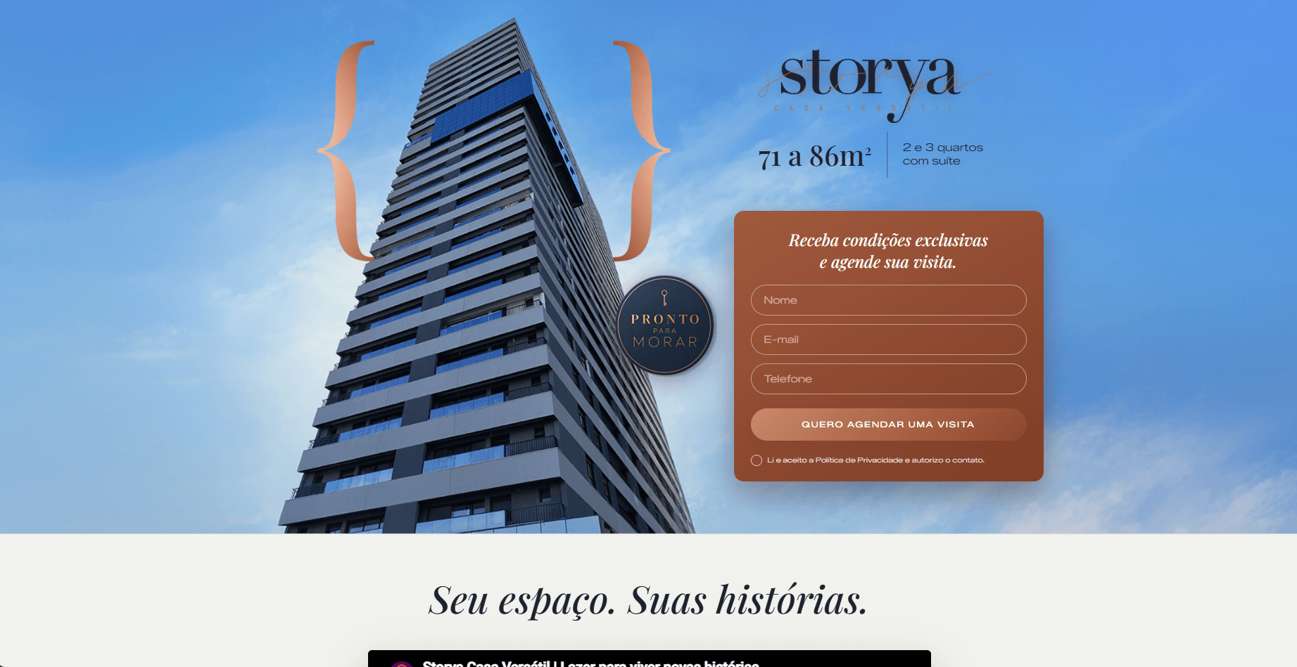 Captura real do site Storya Casa Versátil