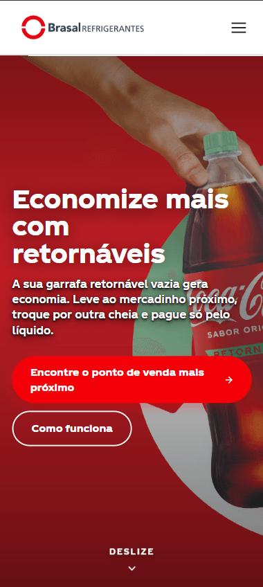 Captura real de Brasal Refrigerantes — Retornáveis no celular